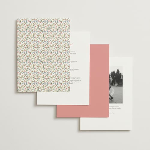 This is a blush wedding invitations with standard by Susan Moyal called monogramed printing on signature in standard