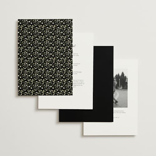 This is a black tie wedding invitations with standard by Susan Moyal called monogramed printing on signature in standard
