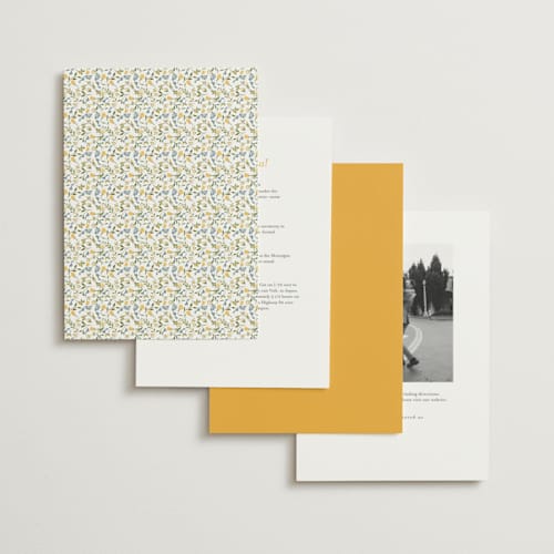 This is a butter wedding invitations with standard by Susan Moyal called monogramed printing on signature in standard