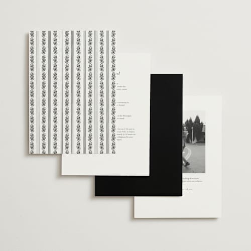 This is a tuxedo wedding invitations with standard by Kate Ahn called court printing on signature in standard