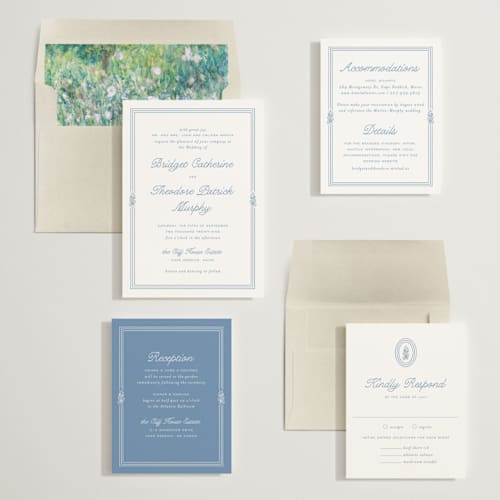 This is a sky wedding invitations with standard by Kate Ahn called court printing on signature in standard