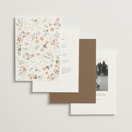 This is a autumn icecream wedding invitations with standard by Phrosné Barwood called spring draped garland printing on signature in standard