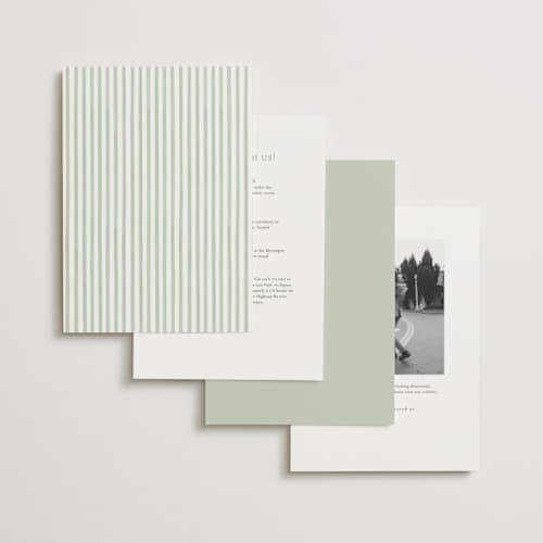 This is a sage wedding invitations with standard by Sarah Knight called greenery crest printing on signature in standard