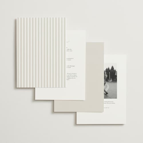 This is a latte wedding invitations with standard by First Rodeo Design called classic stripe printing on signature in standard