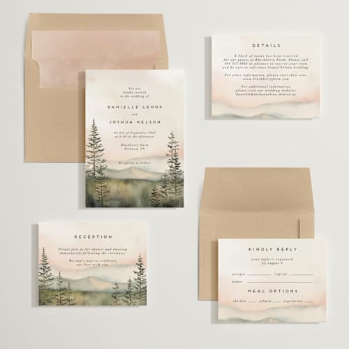 This is a forest wedding invitations with standard by Petra Kern called every single dawn with you printing on signature in standard