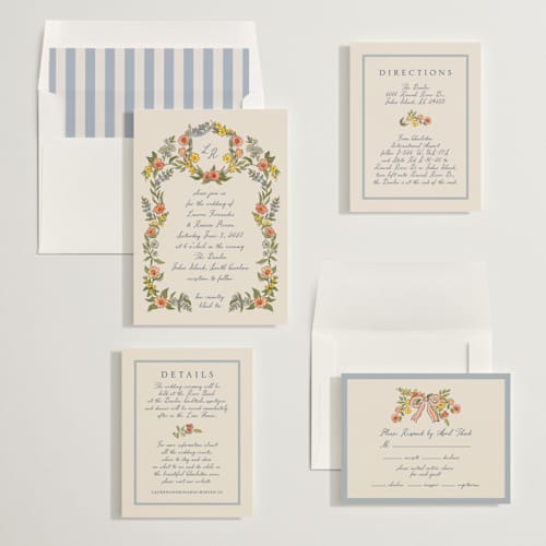 This is a peach wedding invitations with standard by Chris Griffith called a wedding in low country printing on signature in standard