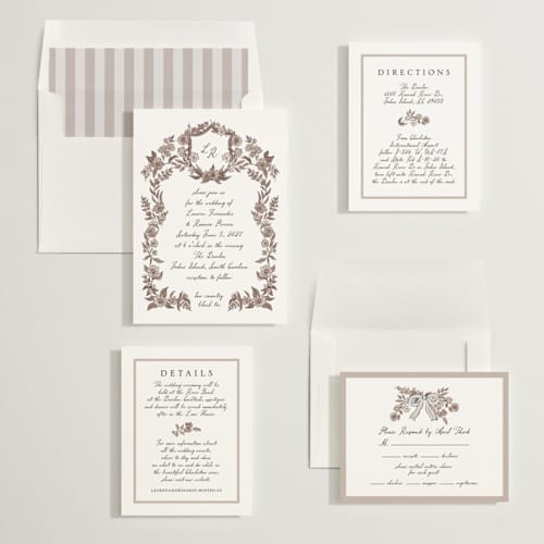 This is a siena wedding invitations with standard by Chris Griffith called a wedding in low country printing on signature in standard