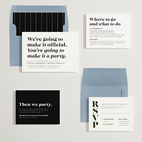 This is a panda wedding invitations with standard by Lea Delaveris called make it official printing on signature in standard
