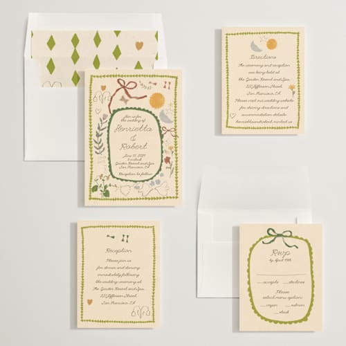 This is a secret garden wedding invitations with standard by Sumak Studio called pure magic printing on signature in standard