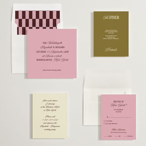 This is a pink moon wedding invitations with standard by Helena Vitto called the eternal printing on signature in standard
