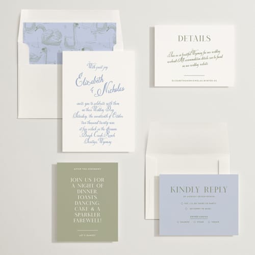 This is a nantucket wedding invitations with standard by Design Lotus called lavender dreams printing on signature in standard