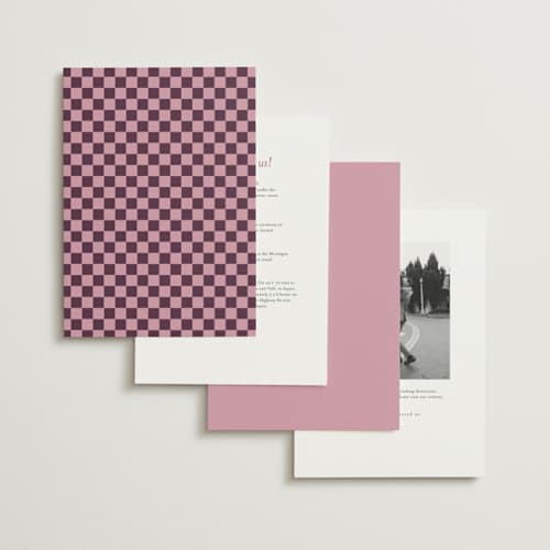 This is a burgundy wedding invitations with standard by Angela Quan called grid printing on signature in standard