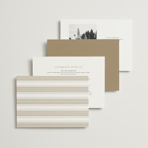 This is a golden wedding invitations with standard by Kelly Schmidt called landscape script printing on signature in standard