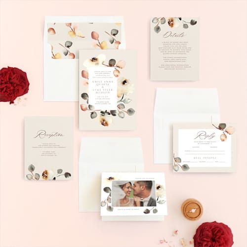 This is a autumn wedding invitations with standard by Petra Kern called bella mia printing on signature in standard