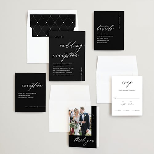 This is a ink wedding invitations with standard by Chryssi Tsoupanarias called villa printing on signature in standard