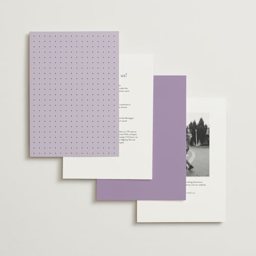 This is a lilac wedding invitations with standard by Ani Somi called in lights printing on signature in standard