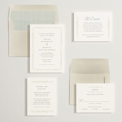 This is a ivy wedding invitations with standard by chocomocacino called cramique printing on signature in standard