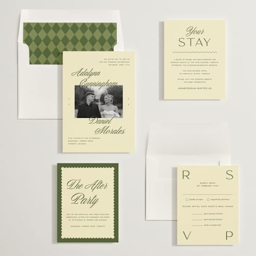 This is a citrus wedding invitations with standard by Sam Dubeau called swoon printing on signature in standard