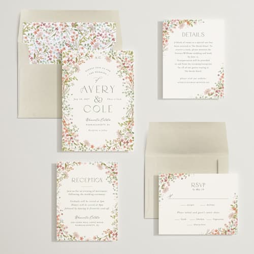 This is a peony wedding invitations with standard by Jennifer Wick called avery printing on signature in standard