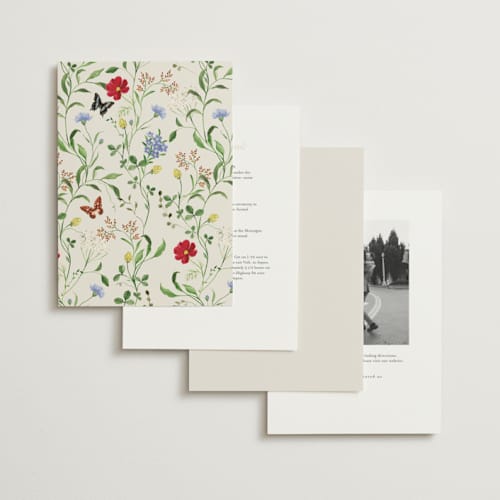 This is a elder flower wedding invitations with standard by Sarah Knight called wild meadow printing on signature in standard