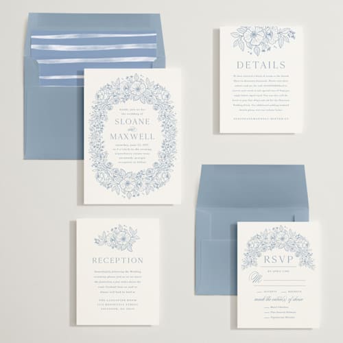 This is a nova wedding invitations with standard by Kristen Smith called wild roses printing on signature in standard