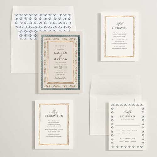 This is a sea wedding invitations with standard by leslie hamer called americana printing on signature in standard