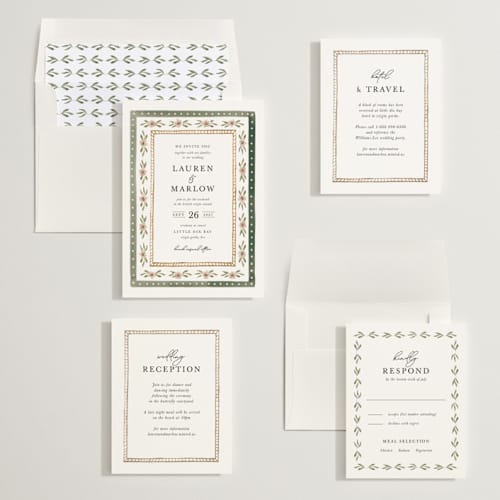 This is a garden wedding invitations with standard by leslie hamer called americana printing on signature in standard
