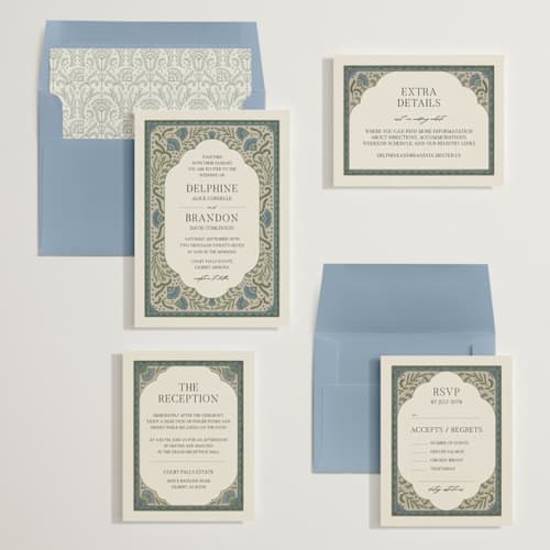 This is a robin's egg wedding invitations with standard by Jen Owens called century printing on signature in standard