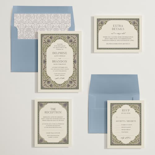 This is a amethyst wedding invitations with standard by Jen Owens called century printing on signature in standard