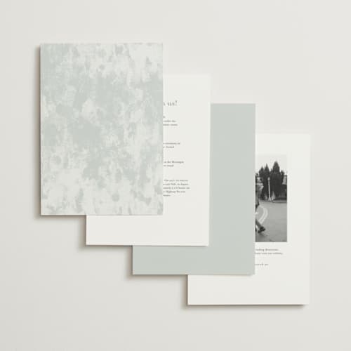 This is a powder blue wedding invitations with standard by chocomocacino called tortina printing on signature in standard