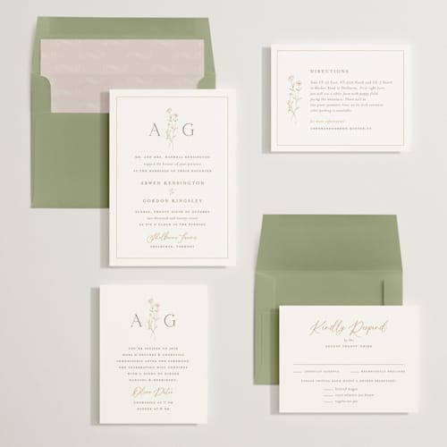 This is a chiffon wedding invitations with standard by chocomocacino called kouignette printing on signature in standard
