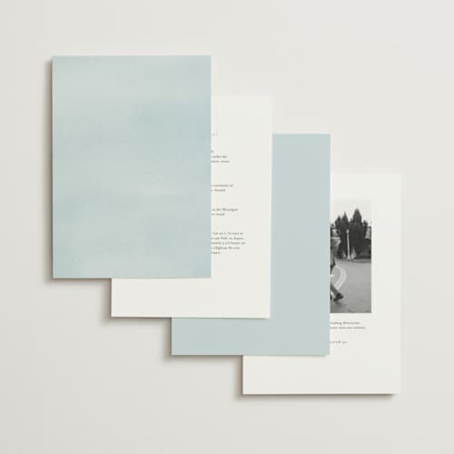This is a aquamarine wedding invitations with standard by Everett Paper Goods called sweeping meadow printing on signature in standard