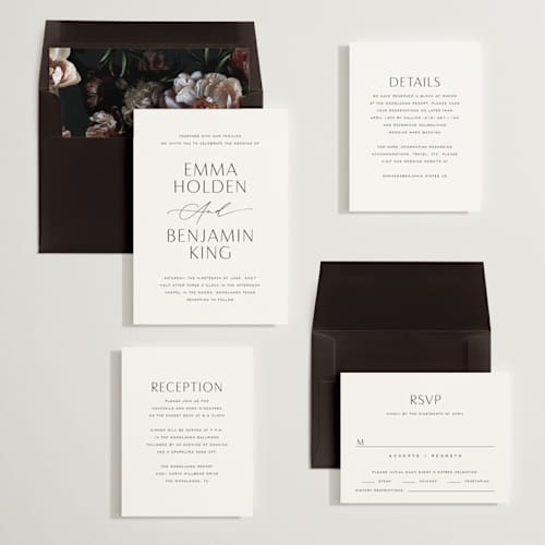 This is a onyx wedding invitations with standard by Jennifer Postorino called glide printing on signature in standard