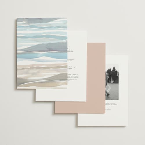 This is a seaglass wedding invitations with standard by Pixel and Hank called waves printing on signature in standard