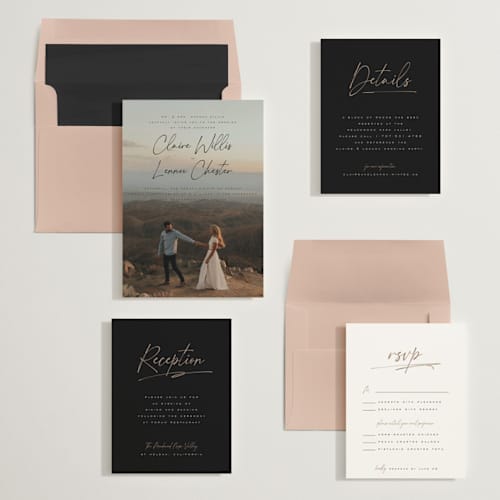 This is a tuxedo wedding invitations with standard by Orasie called full photo printing on signature in standard