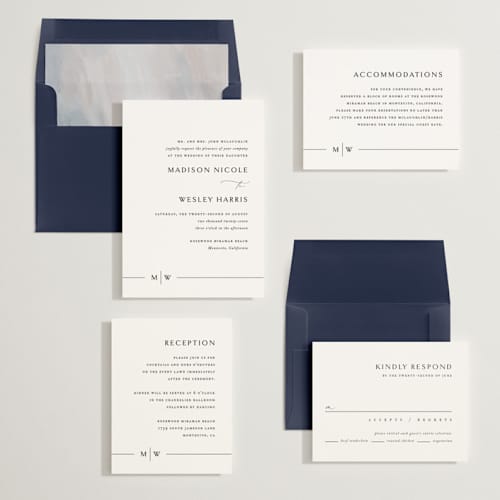 This is a cotton wedding invitations with standard by Jennifer Postorino called align printing on signature in standard