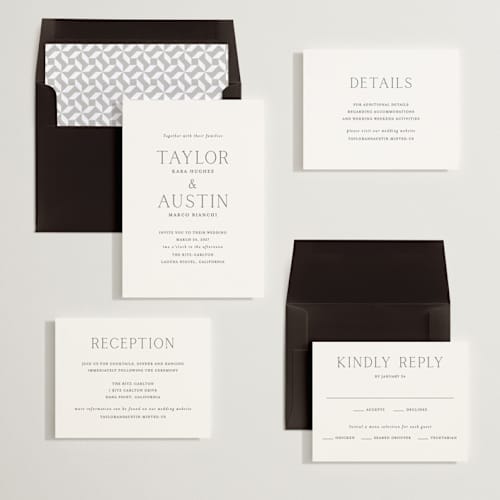 This is a cotton wedding invitations with standard by Vanessa Doyle called in love printing on signature in standard
