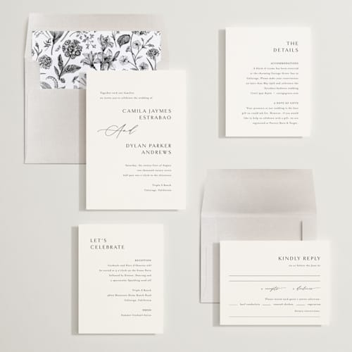 This is a onyx wedding invitations with standard by Jennifer Postorino called graceful printing on signature in standard