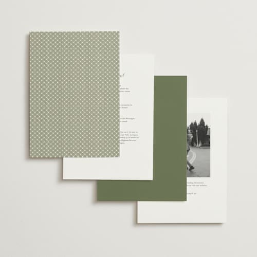This is a moss wedding invitations with standard by Kelly Watkins called literary printing on signature in standard