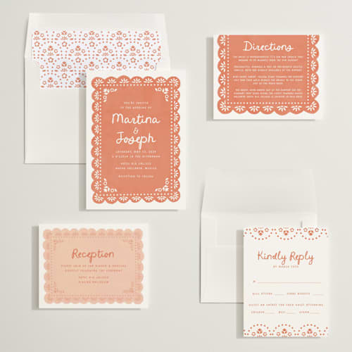 This is a melon wedding invitations with standard by Itsy Belle Studio called vienes printing on signature in standard