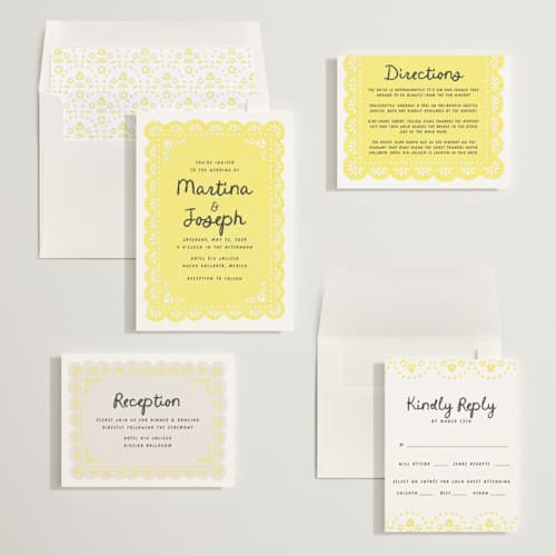 This is a butter wedding invitations with standard by Itsy Belle Studio called vienes printing on signature in standard