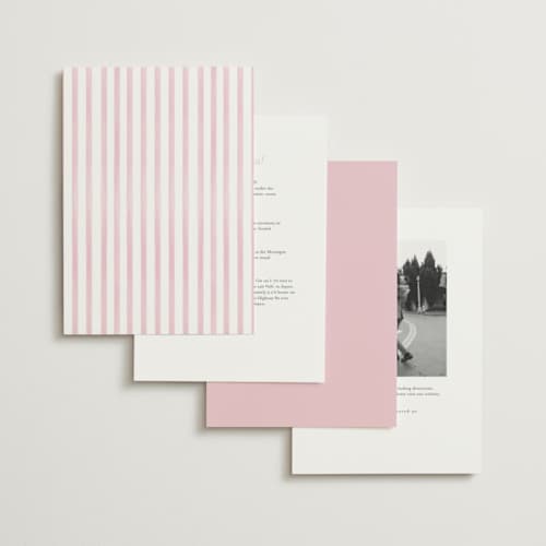 This is a blush wedding invitations with standard by Creo Study called pillowy border printing on signature in standard