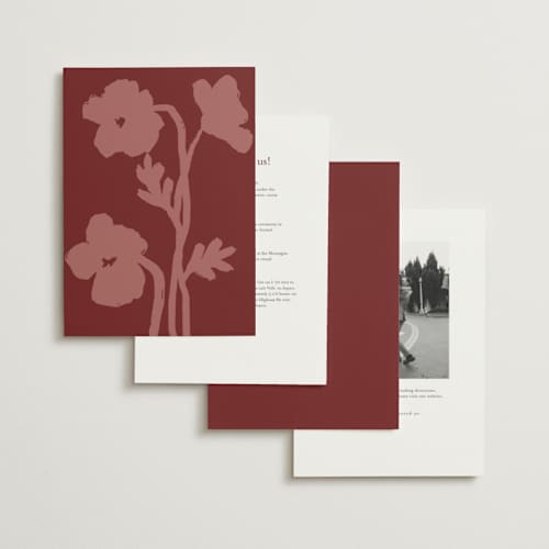 This is a thrasher wedding invitations with standard by Morgan Kendall called maximalist poppies printing on signature in standard