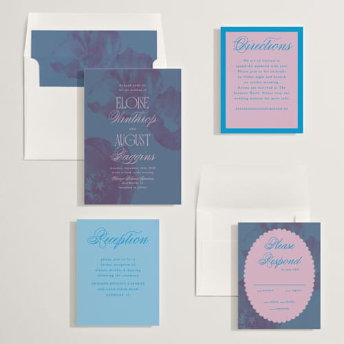 This is a peacock wedding invitations with standard by Morgan Kendall called maximalist poppies printing on signature in standard