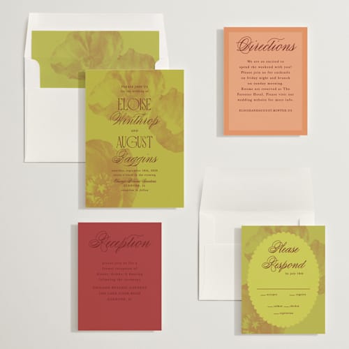This is a warbler wedding invitations with standard by Morgan Kendall called maximalist poppies printing on signature in standard