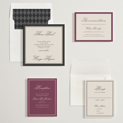 This is a tuxedo wedding invitations with standard by Kelly Watkins called emerson printing on signature in standard