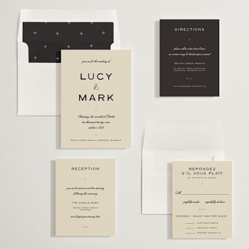 This is a noir wedding invitations with standard by Ani Somi called rose ink printing on signature in standard