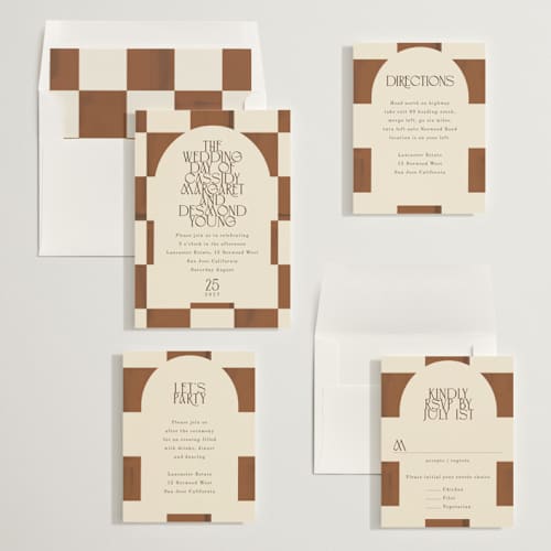 This is a wood wedding invitations with standard by Baumbirdy called checker wash printing on signature in standard