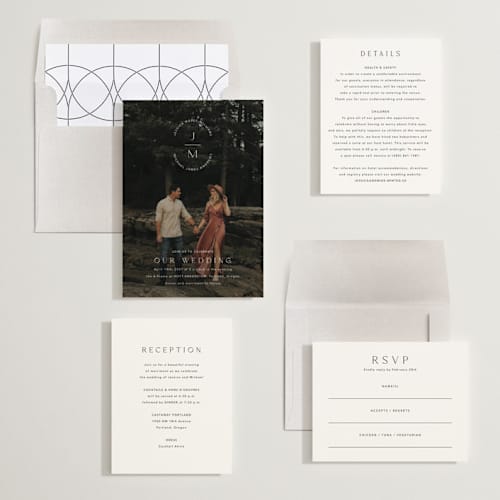This is a opal wedding invitations with standard by Jennifer Postorino called picture perfect printing on signature in standard