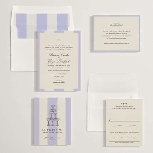 This is a viola wedding invitations with standard by Megan Davis called campania printing on signature in standard